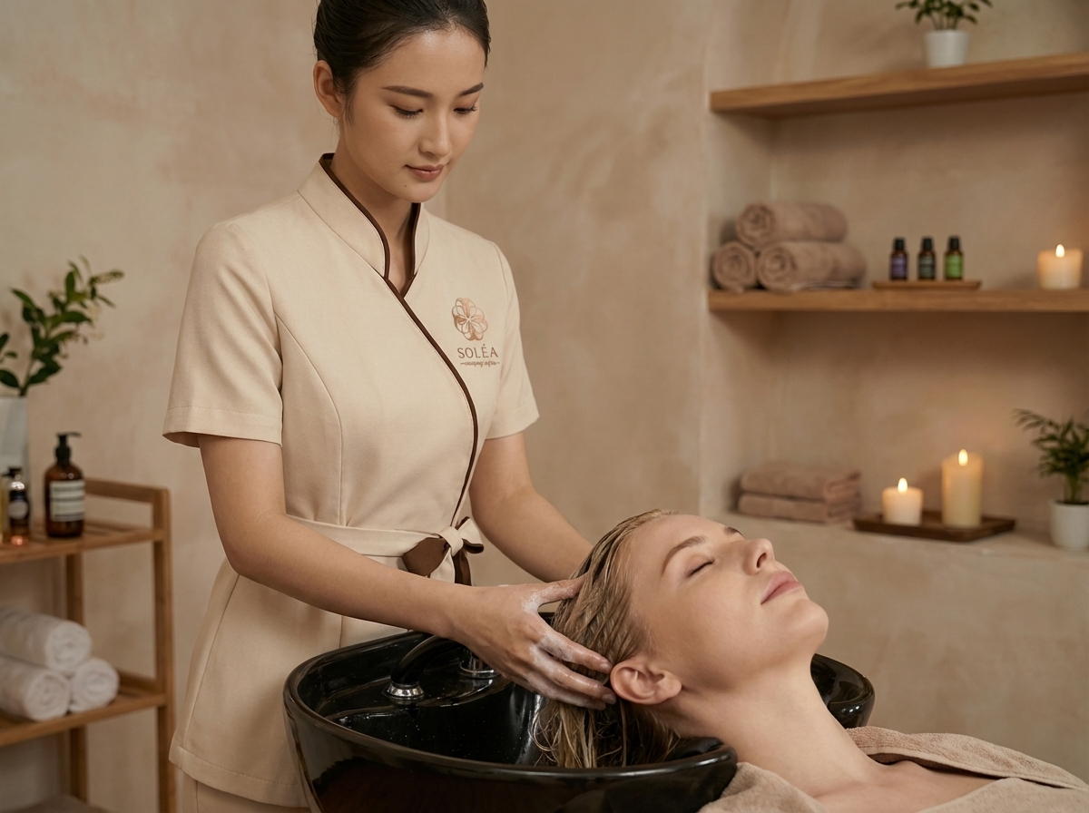 Hair Wash and Scalp Therapy at SOLÉA
